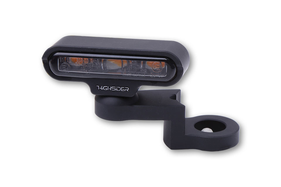 HIGHSIDER LED Blinker mit CNC Spiegelbefestigung TYP 2, schwarz Figura 1 HIGHSIDER LED Blinker mit CNC Spiegelbefestigung TYP 2, schwarz Figura 1