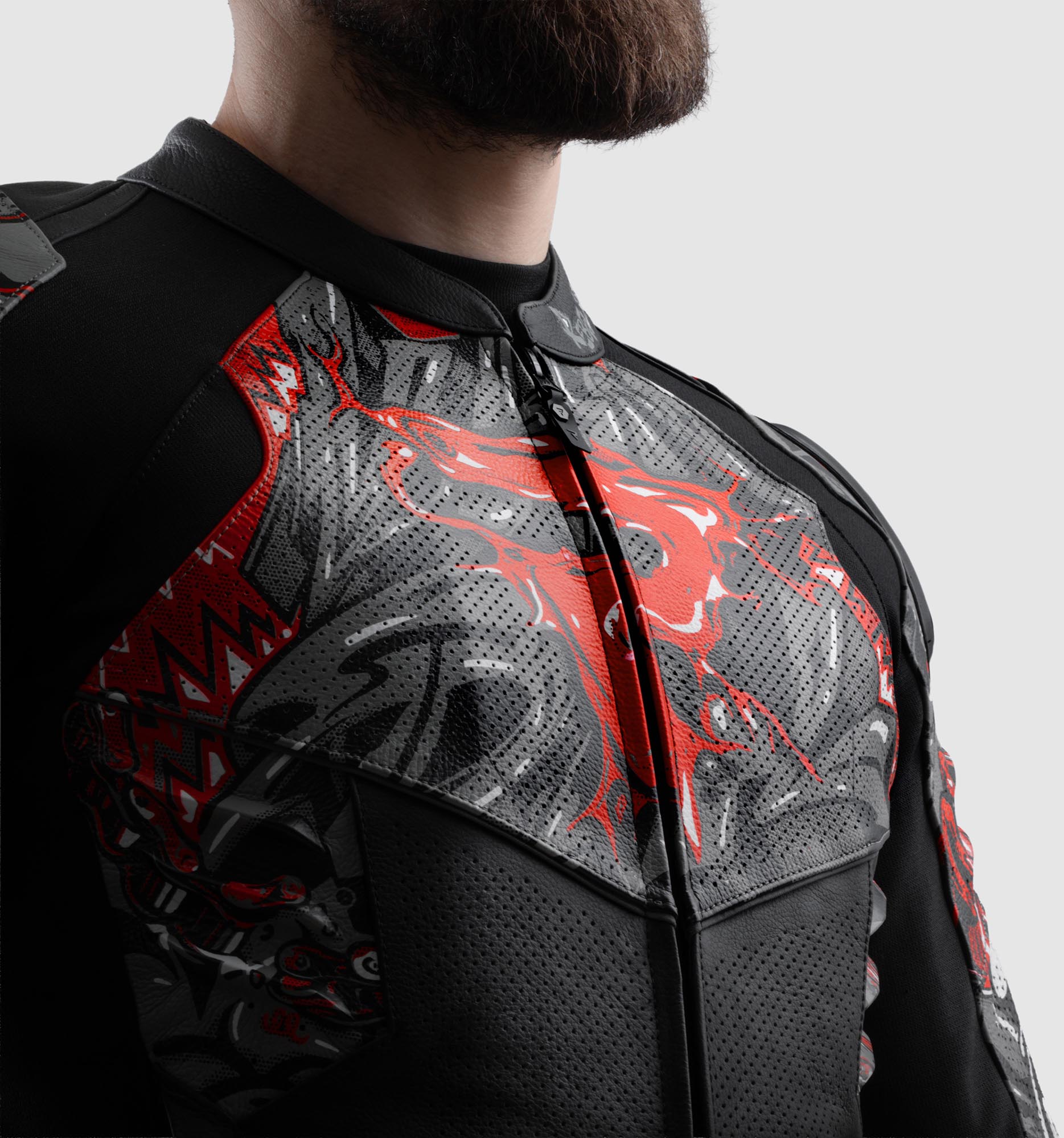 Side view of Rebelhorn Vandal 2 Cruze Motorcycle Leather Jacket