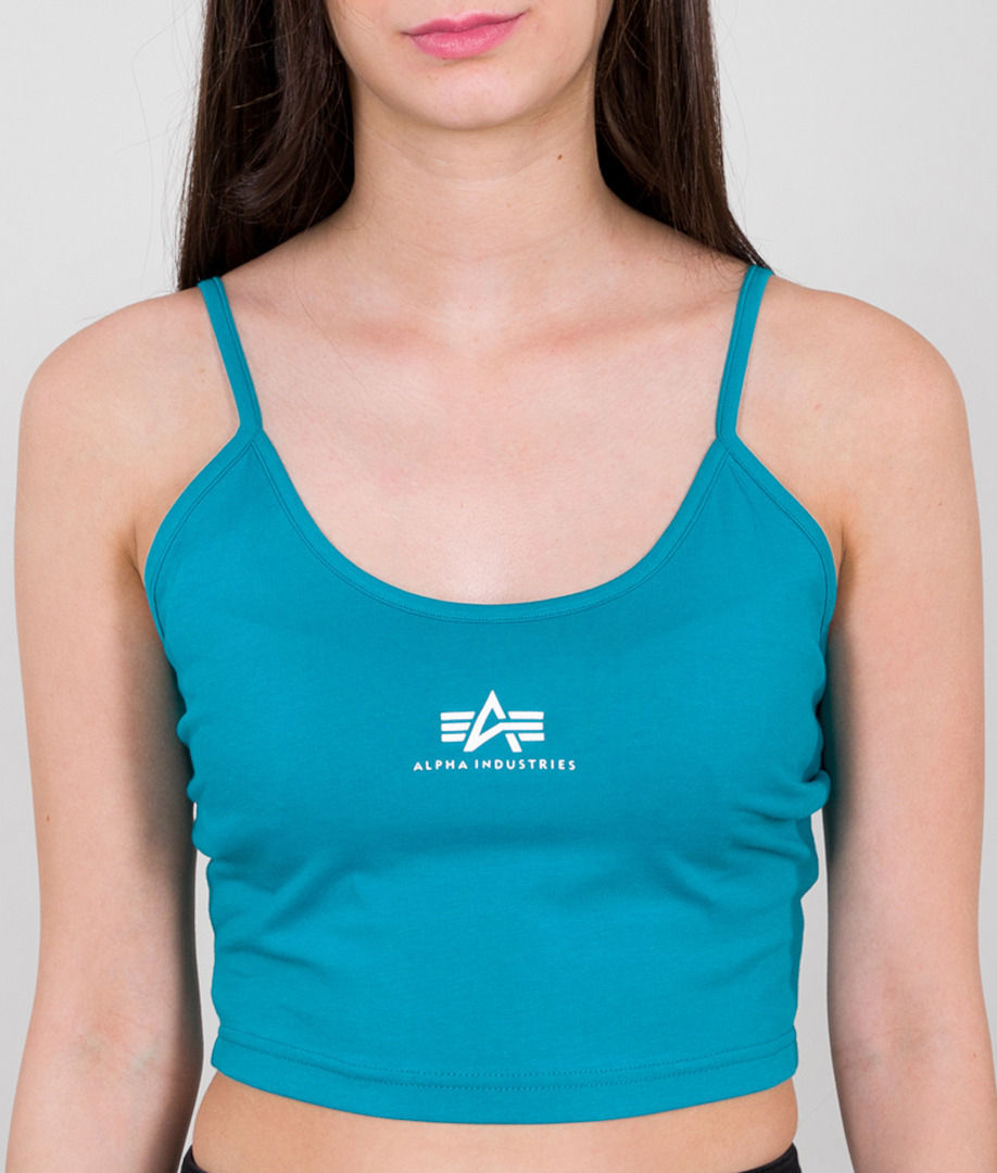 Alpha Industries Basic Crop SL Damen Top türkis L Abbildung 1