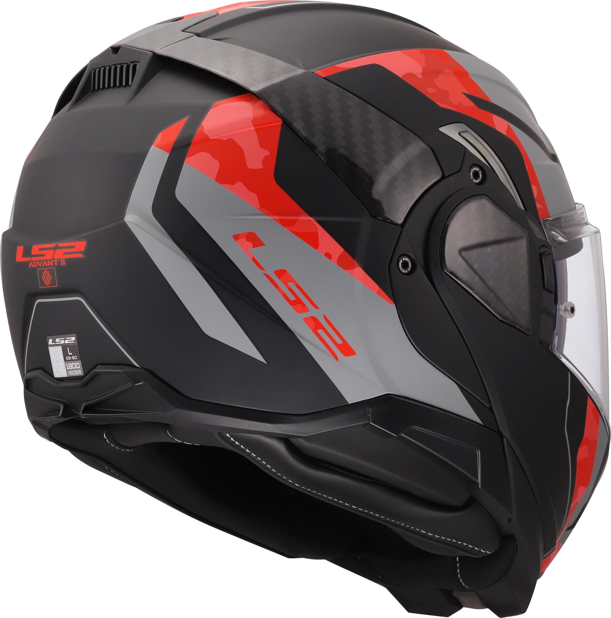 LS2 FF910 Advant II Glide Klapphelm schwarz/grau/rot S (55/56) Abbildung 5