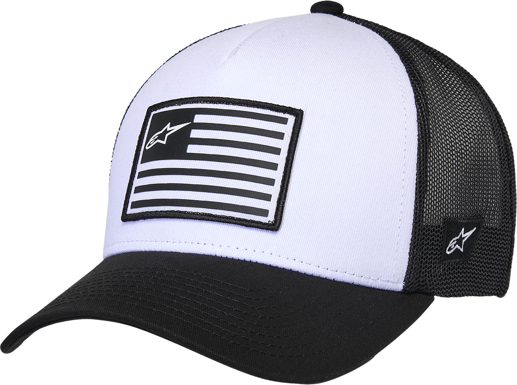 Alpinestars Flag Snapback 모자 백인/흑인 그림 1