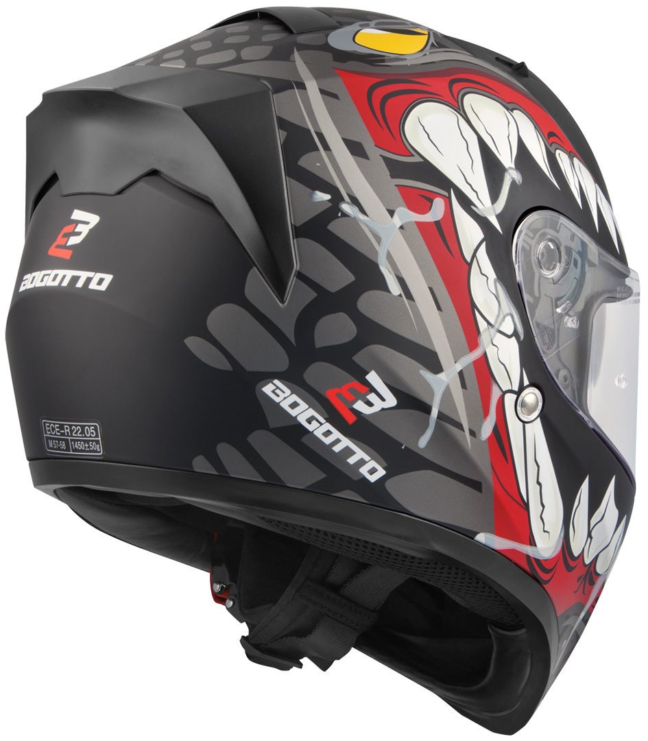 Bogotto V128 Naga Casco nero opaco/rosso M Figura 2