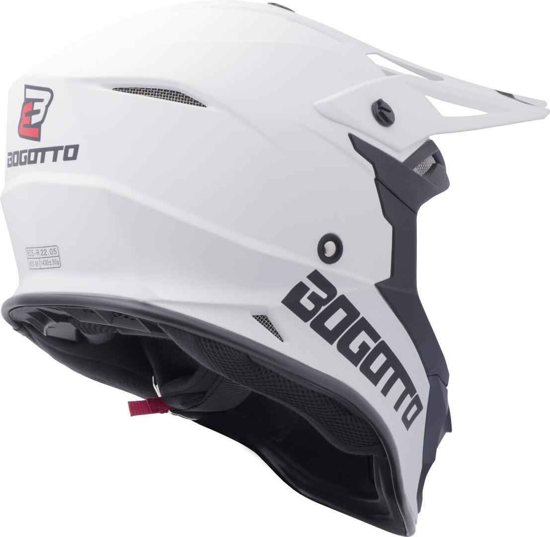 Bogotto V337 Solid Motocross Helm weiß matt S Abbildung 2