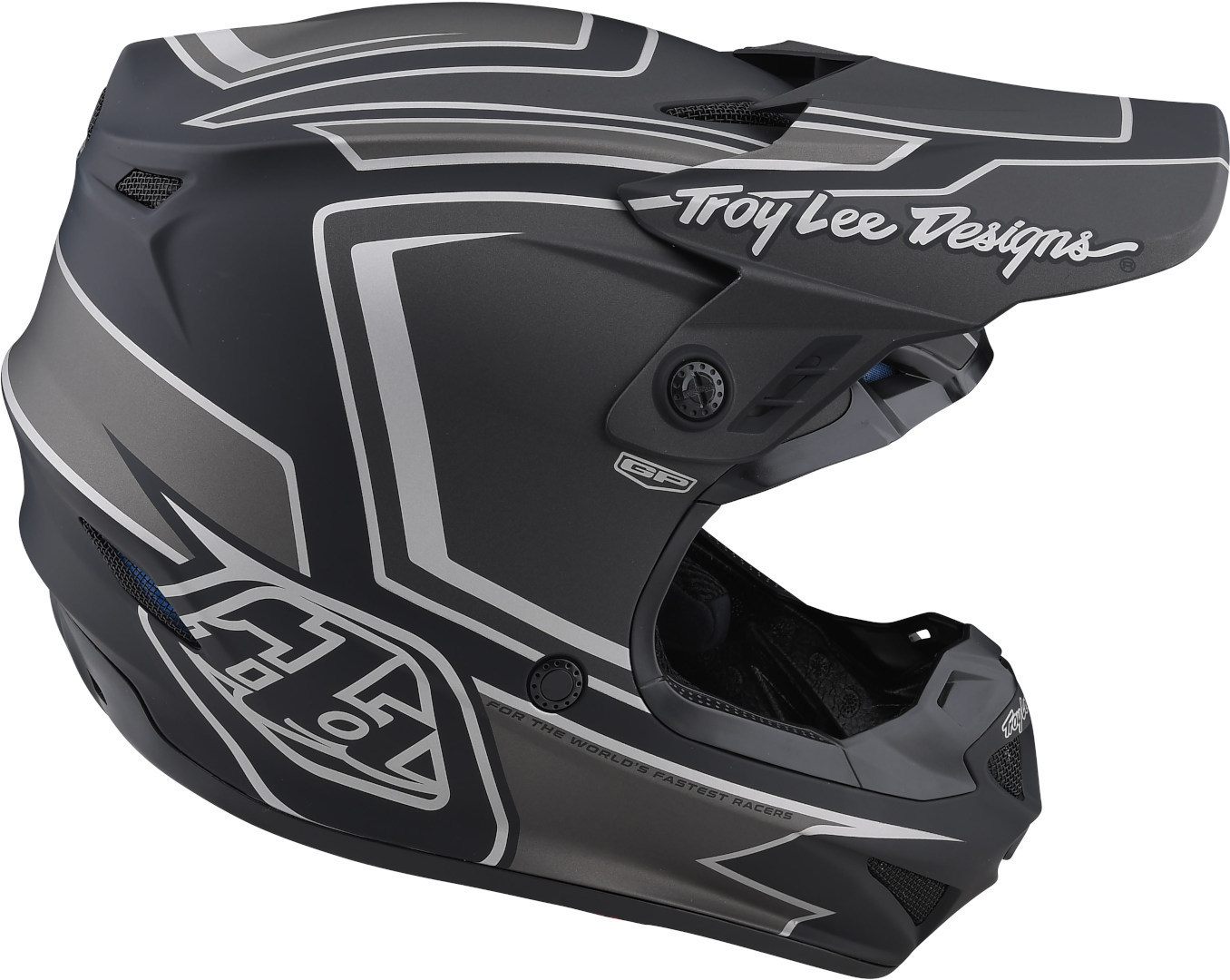 Troy Lee Designs GP Ritn Motocross Hjälm Svart matt/grå XS (54/55) Figur 4