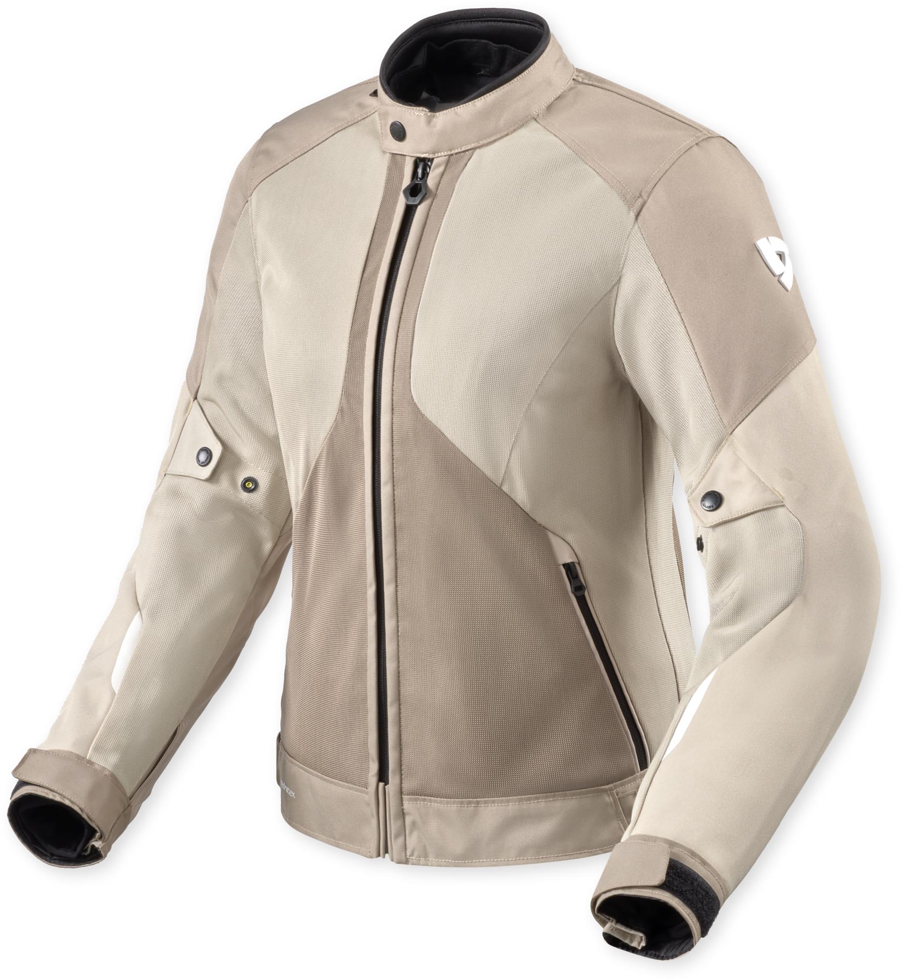 Revit Torque 3 Backprint H2O waterproof Ladies Motorcycle Textile Jacket white/sand Long 46 Figure 1