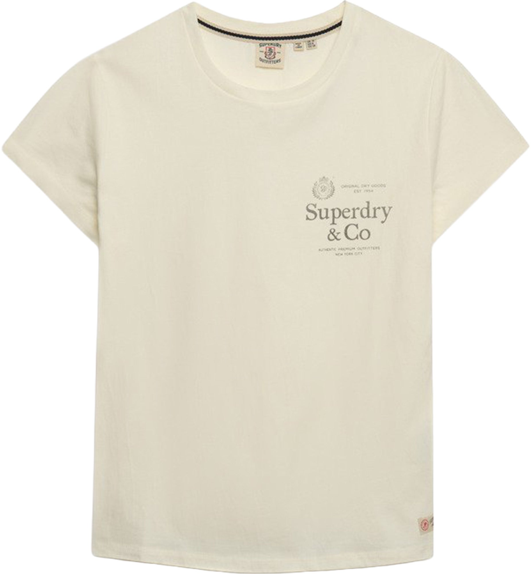 Superdry & Co Luxe Casual Classic Koszulka dla dam Cream 14 Rysunek 1