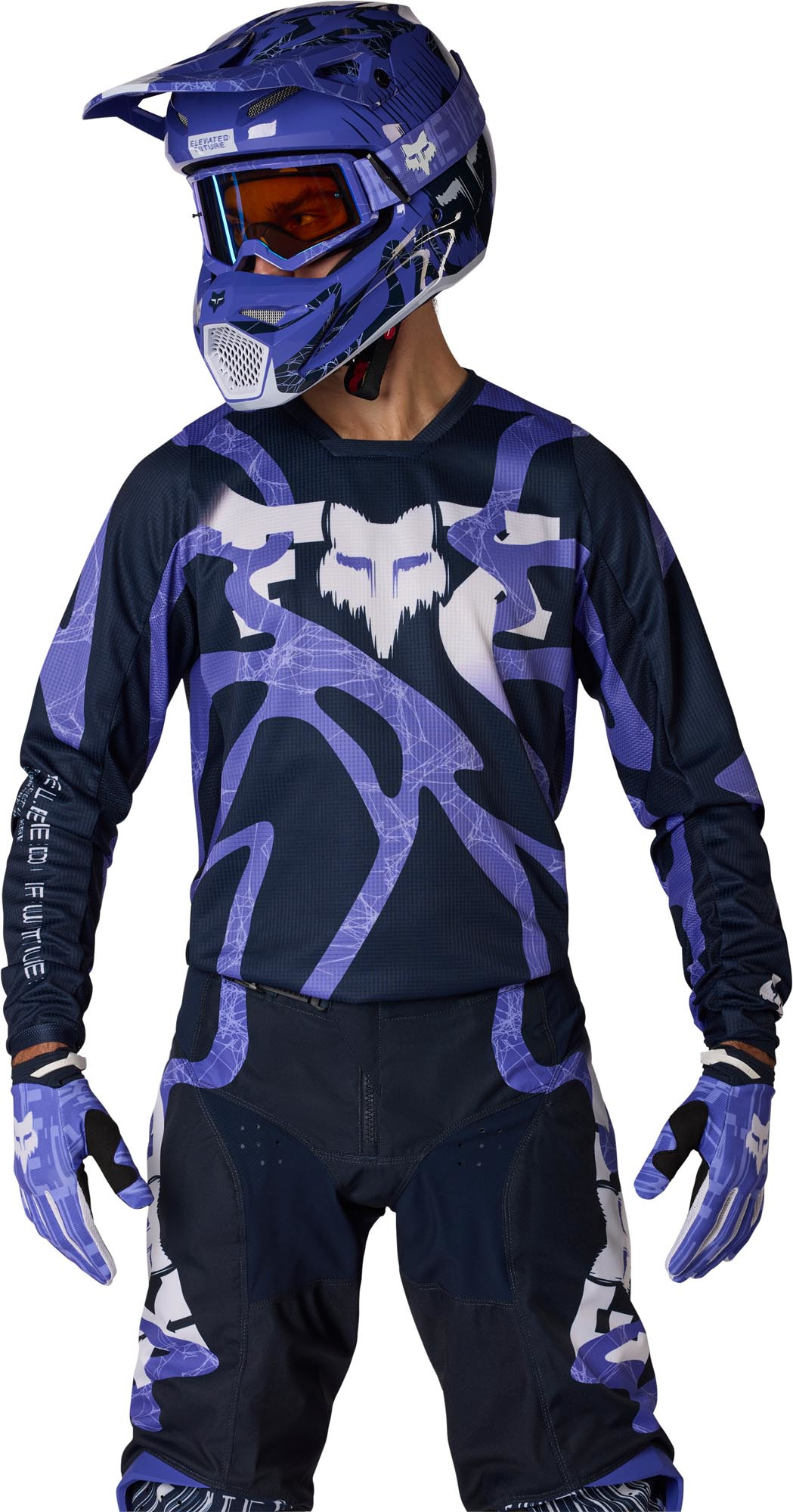 FOX 180 Diffuse Special Edition Motocrosstrøje Blå/lilla 2XL Figur 3