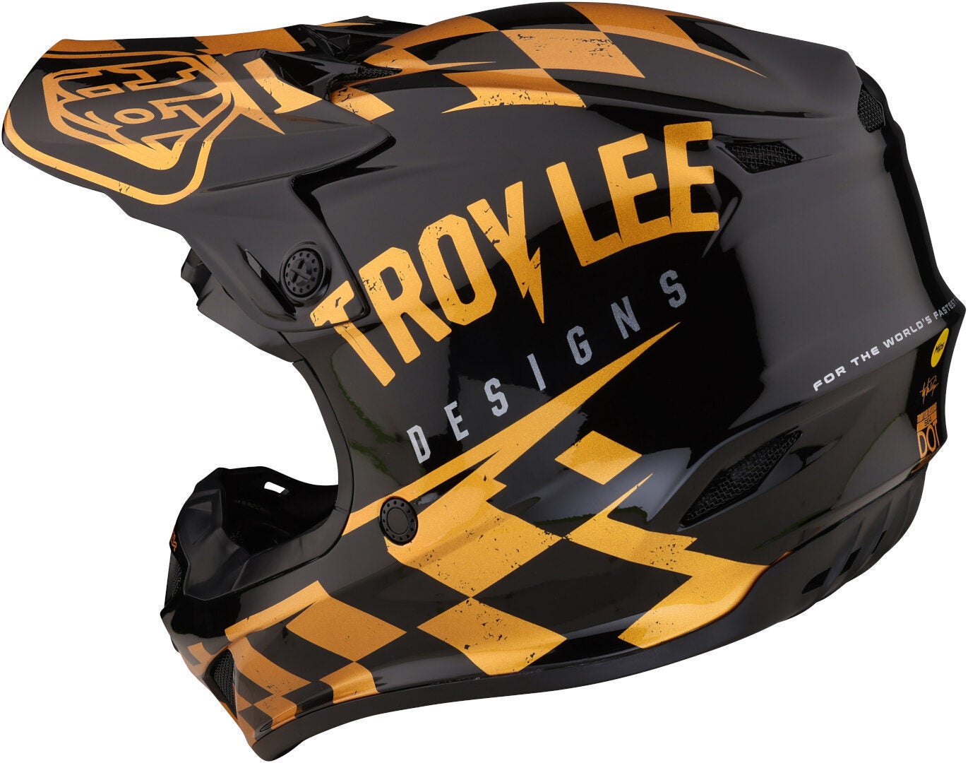Troy Lee Designs SE4 Polyacrylite Race Shop MIPS Casco da motocross nero/oro M (57/58) Figura 6