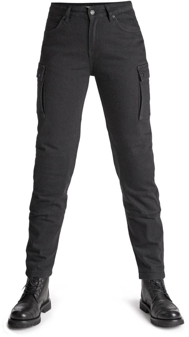 Pando Moto Mila Cargo Blugi pentru motociclete pentru doamne negru 30/34 Figura 1