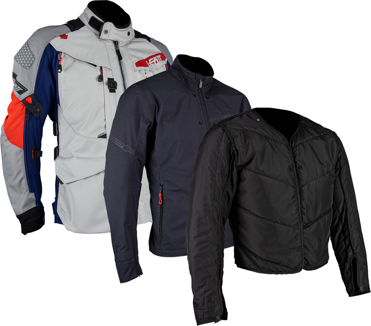 Leatt ADV Multitour 7.5 wasserdichte Textiljacke hellgrau/blau/rot XXL Abbildung 6