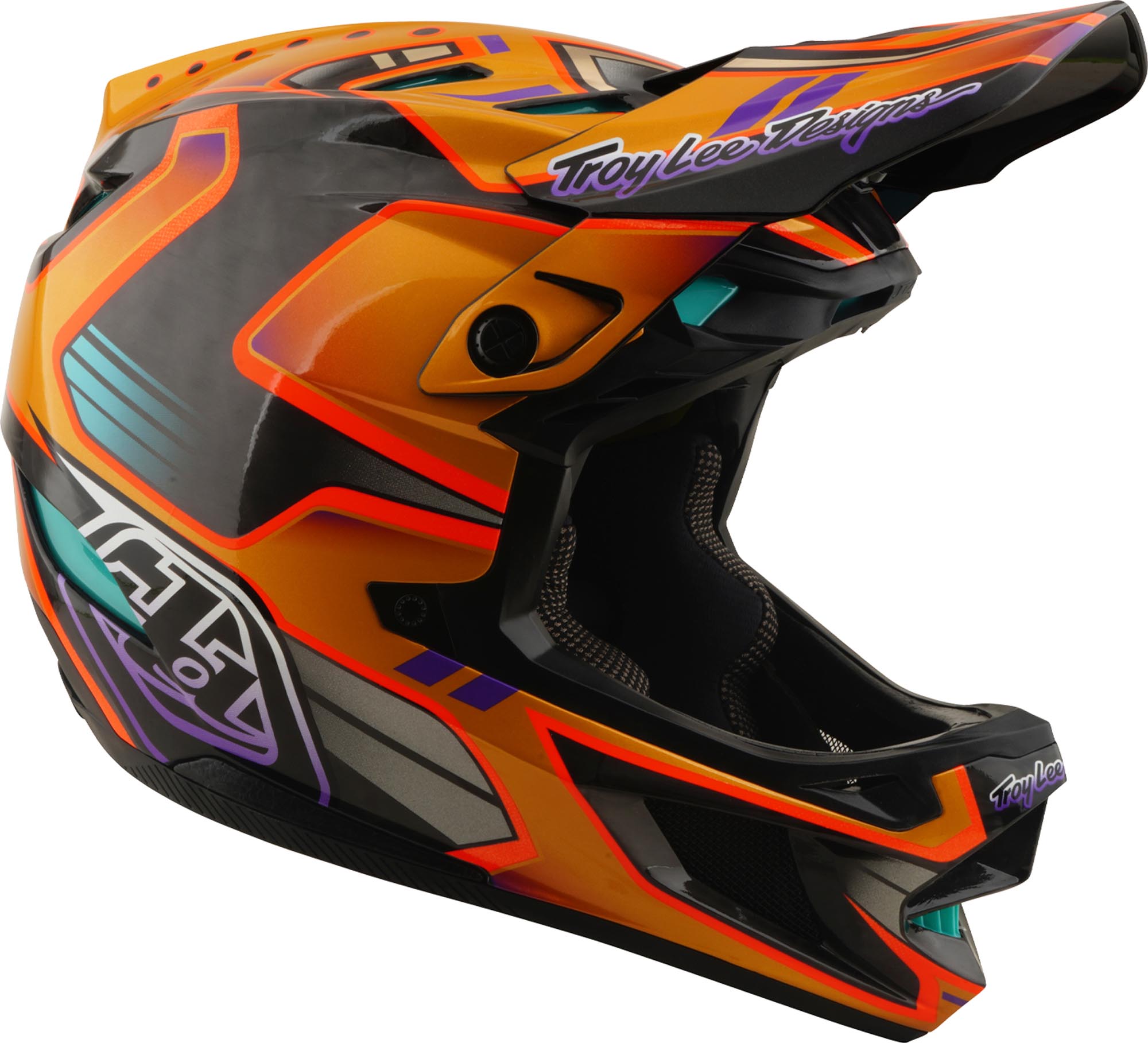 Side view of Troy Lee Designs D4 Carbon MIPS Crest Downhill Helmet