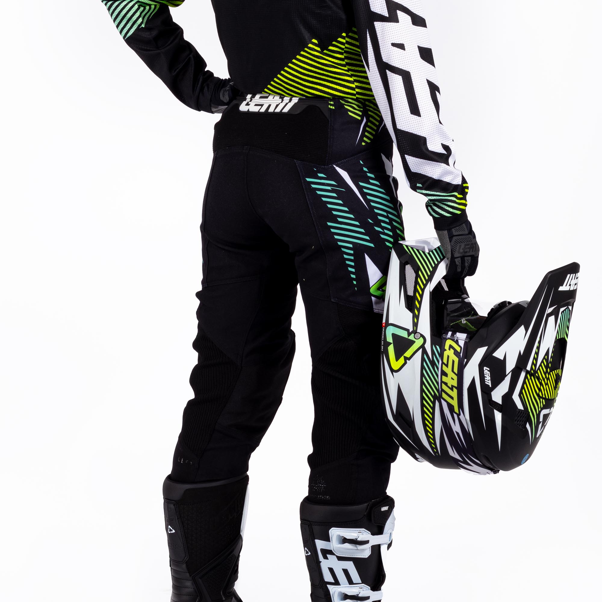 Leatt Moto Ride Kit 3.5 V26 Set de tricou și pantaloni pentru tineret la motocross Alb/Negru/Verde M Figura 8