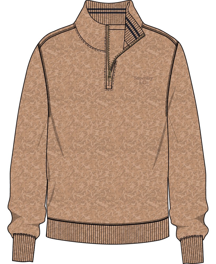 Superdry & Co Essential Serif Logo Half-Zip Sweatshirt beige M Figure 1