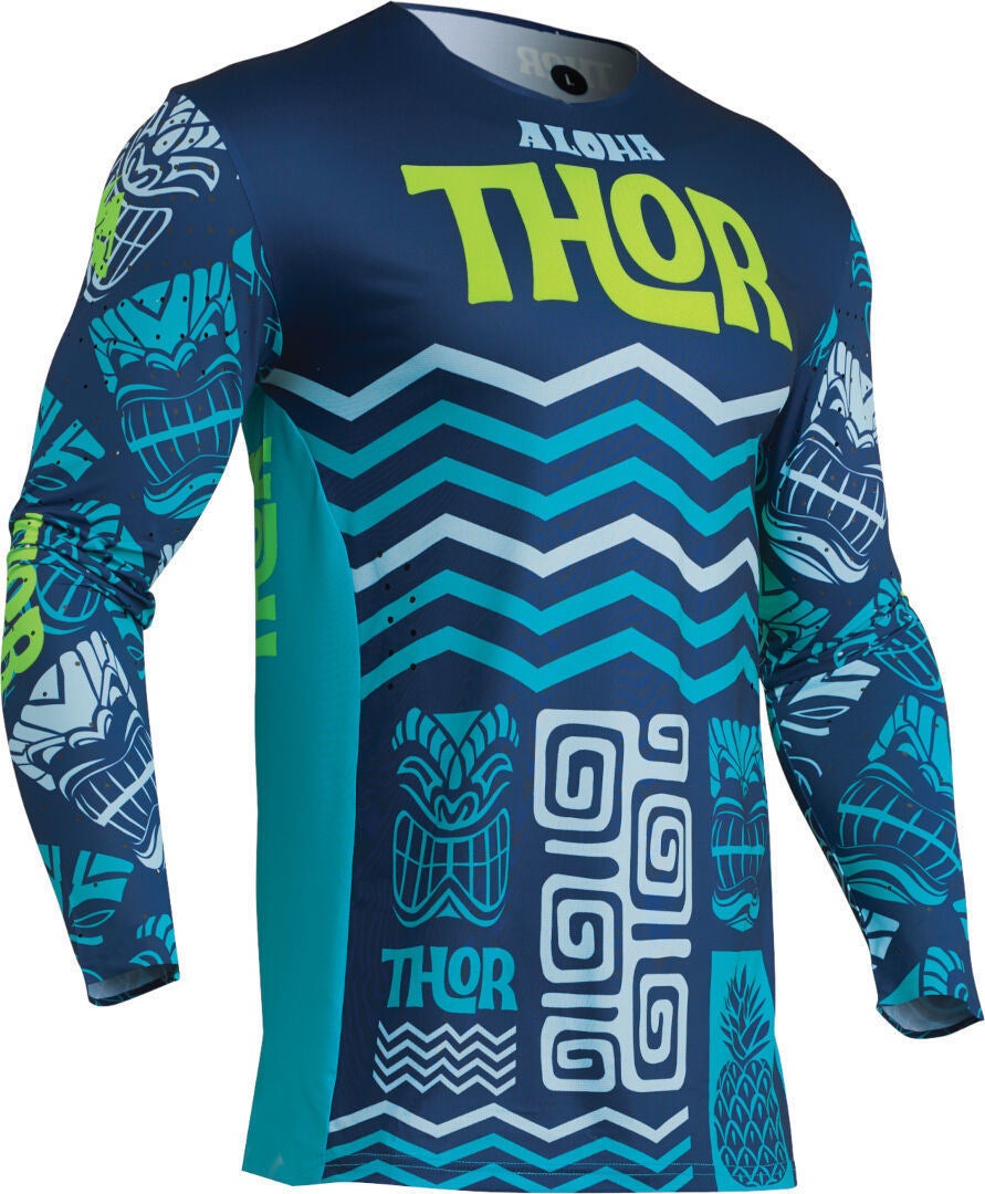 Thor Prime Aloha Maillot de motocross bleu/vert M Figure 1