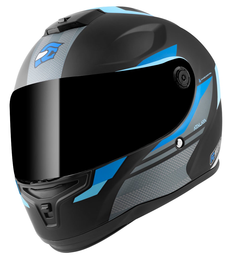 FC-Moto FF114B Zeron Casco negro mate/azul claro L Figura 1