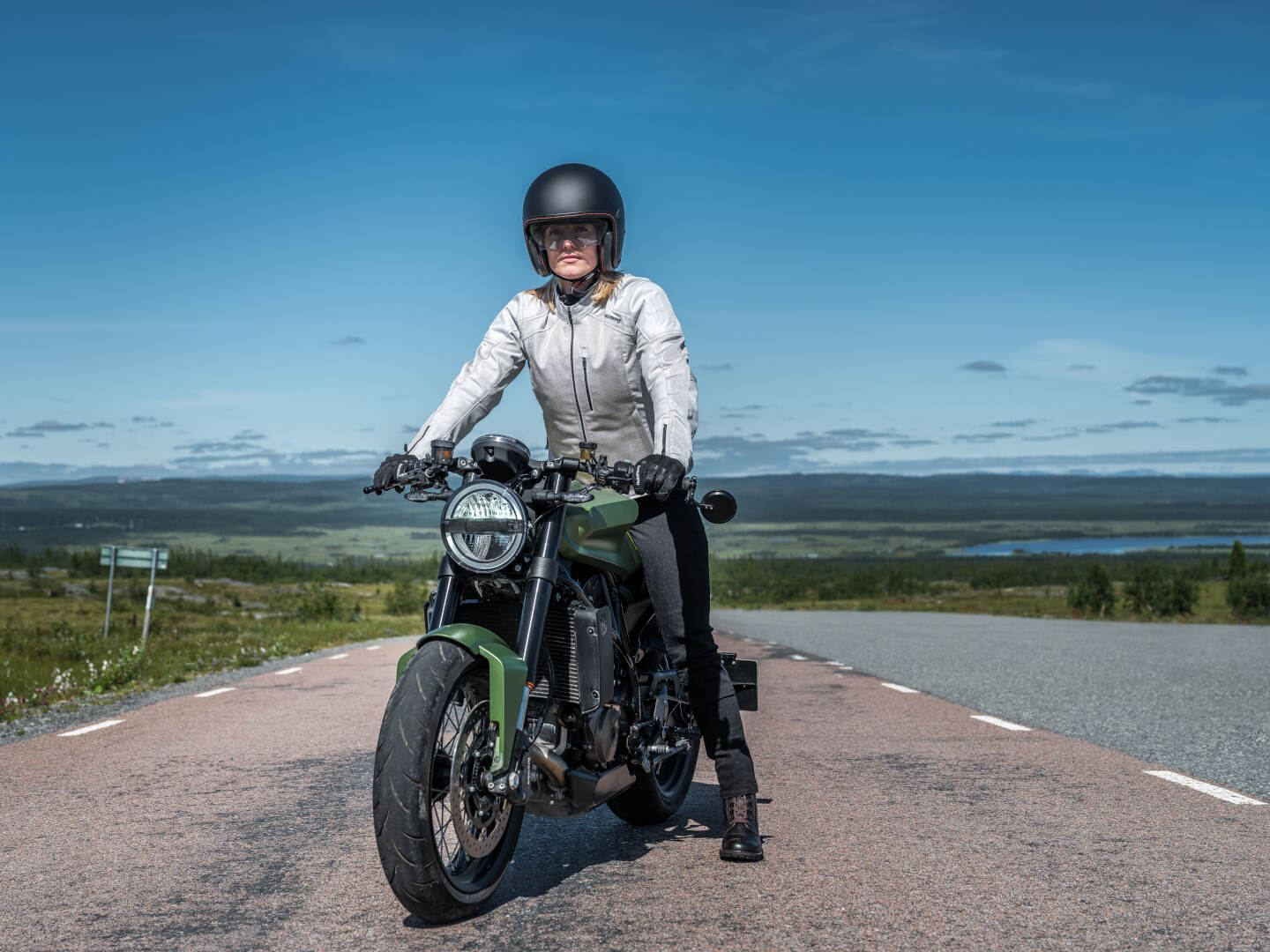 Halvarssons Arvika Damen Motorrad Textiljacke hellgrau/schwarz 44 Abbildung 3