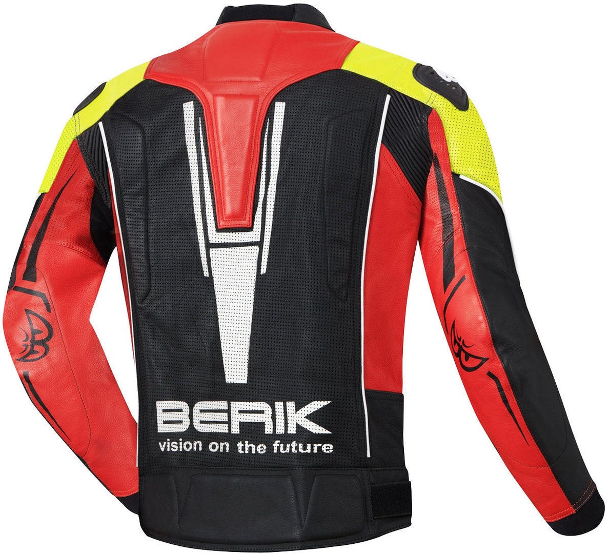 Berik Street Motorcycle Leather Jacket black/red/yellow 52 Figure 2