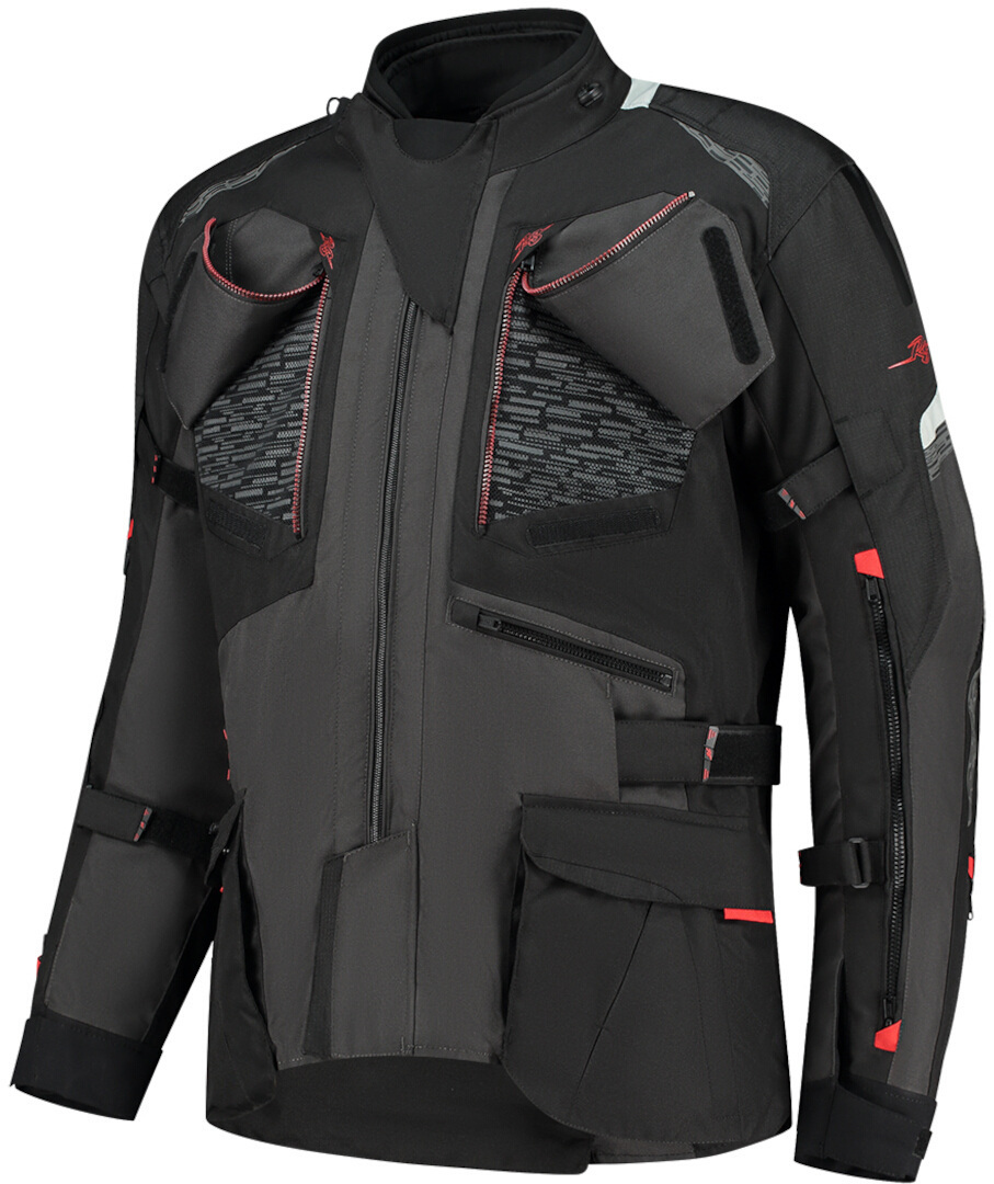 Rusty Stitches Cliff Wasserdichte Motorrad Textiljacke schwarz/grau/rot XXL Abbildung 3