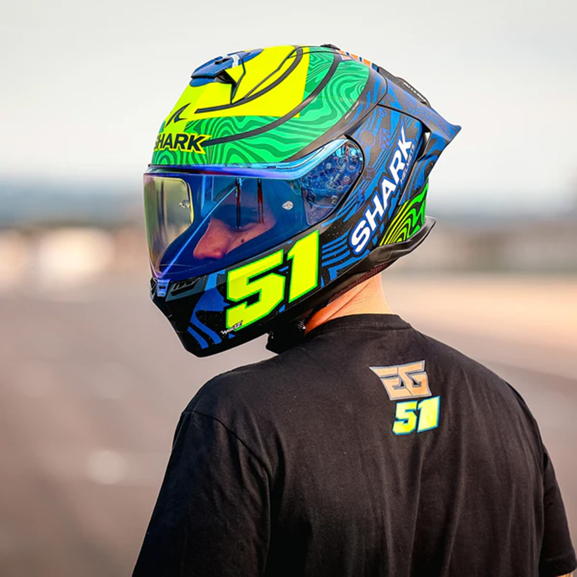 Side view of Shark Skwal Cup Replica Granado Mat Helmet