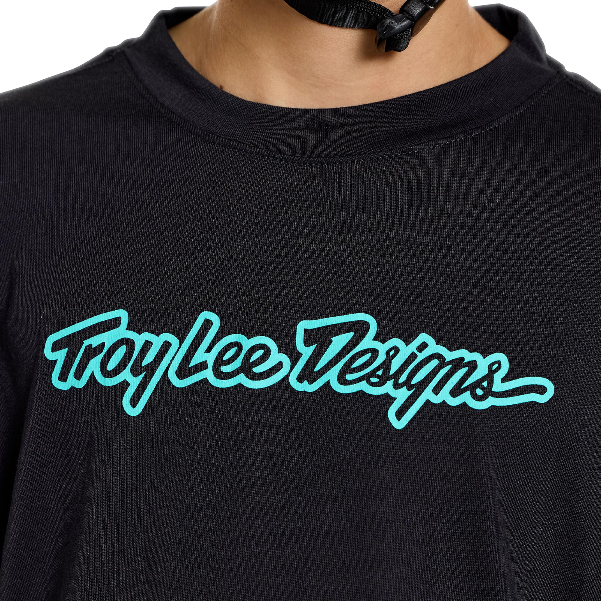 Side view of Troy Lee Designs Skyline Ride Signature Youth Short Sleeve Bicycle Jersey
