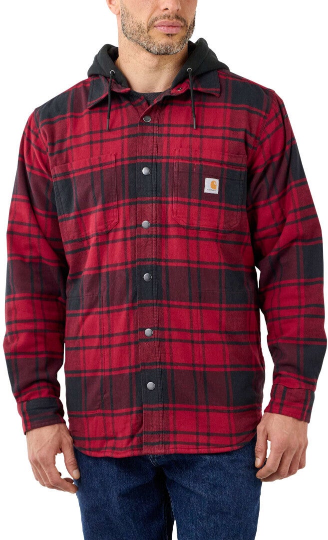 Carhartt Flannel Fleece Lined Hooded Camicia rosso L Figura 2