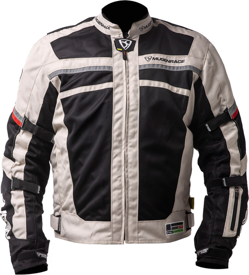 MUGENRACE A-Ttraversare-D vattentät damer motorcykel textil jacka ljusgrå/svart XS Figur 1