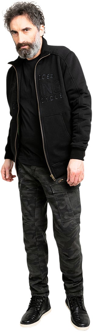 John Doe Standup Neck Motorcykel hoodie Sort/sort M Figur 14