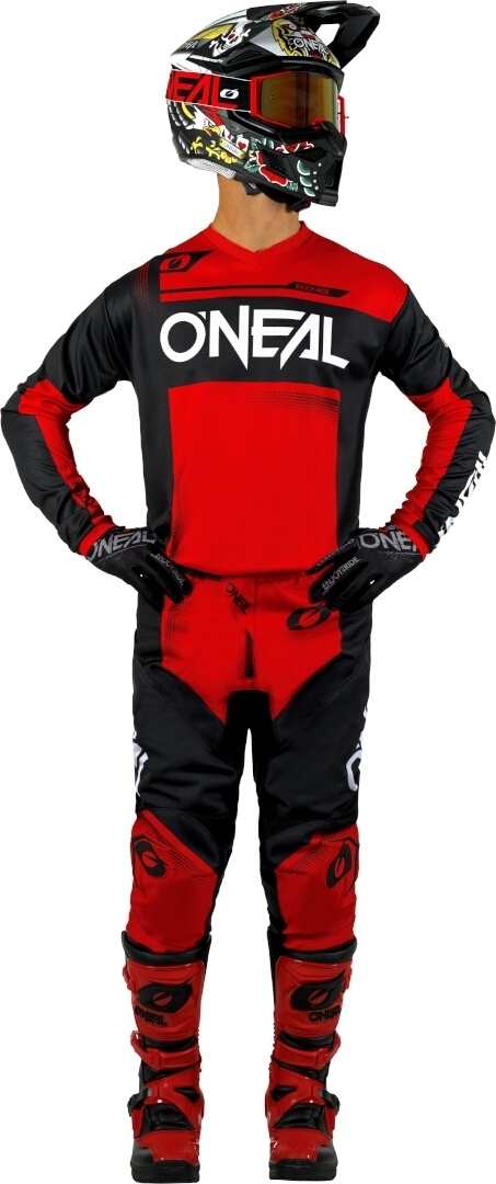 Oneal Element Racewear モトクロスジャージー 黒/赤 L 図3