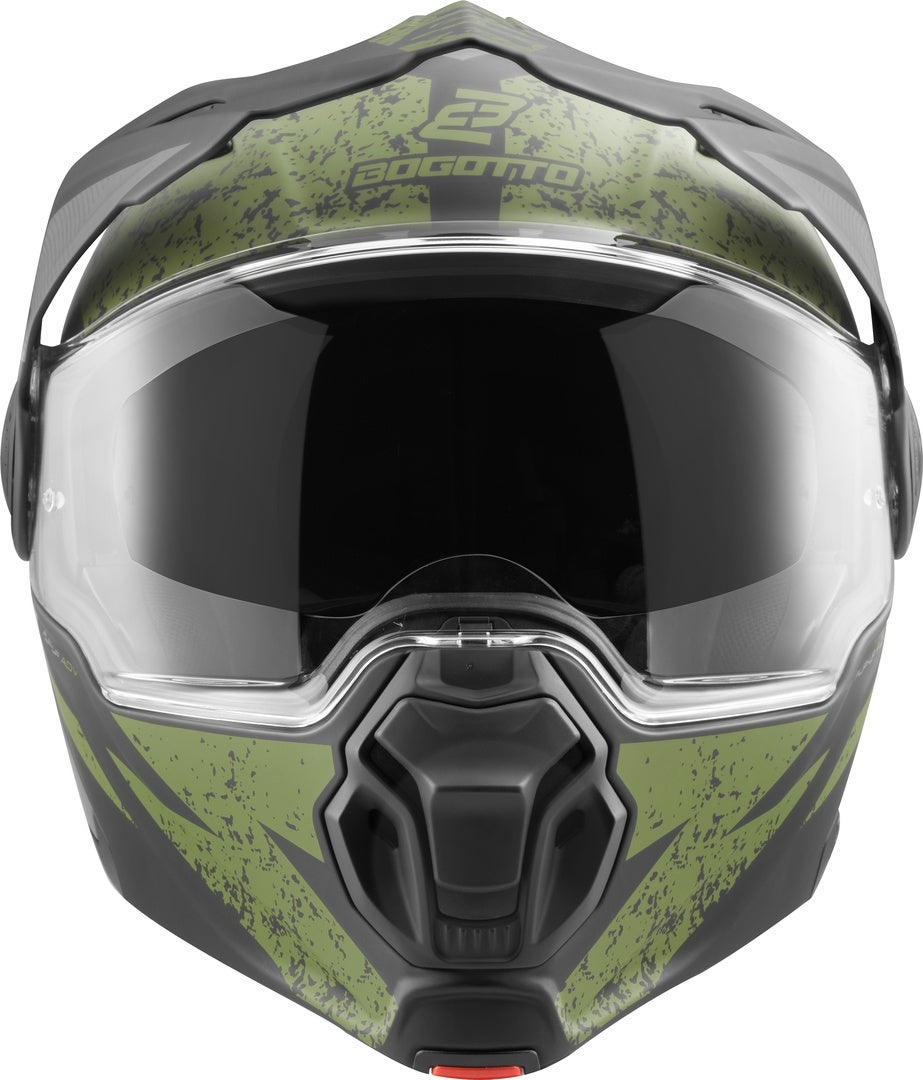 Bogotto FG-102 Safari Fiberglass Enduro Flip-Up Helmet black matt/grey/green XXXL Figure 5