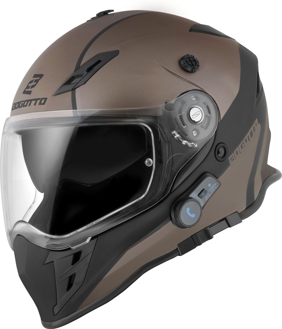 Bogotto H331 BT Tour EVO Bluetooth Enduro Helmet black matt/brown S Figure 4