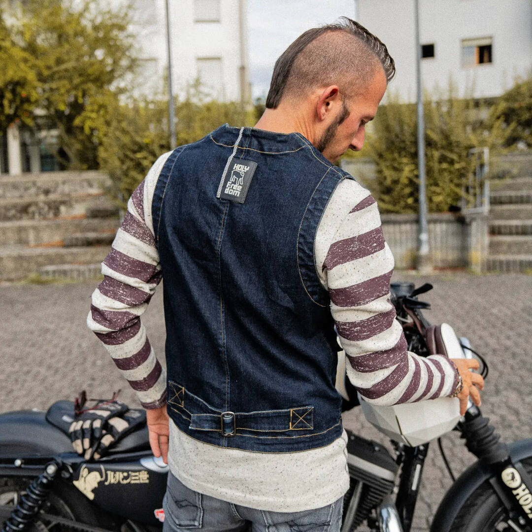 HolyFreedom Gilet Denim Veste blu S Figura 3