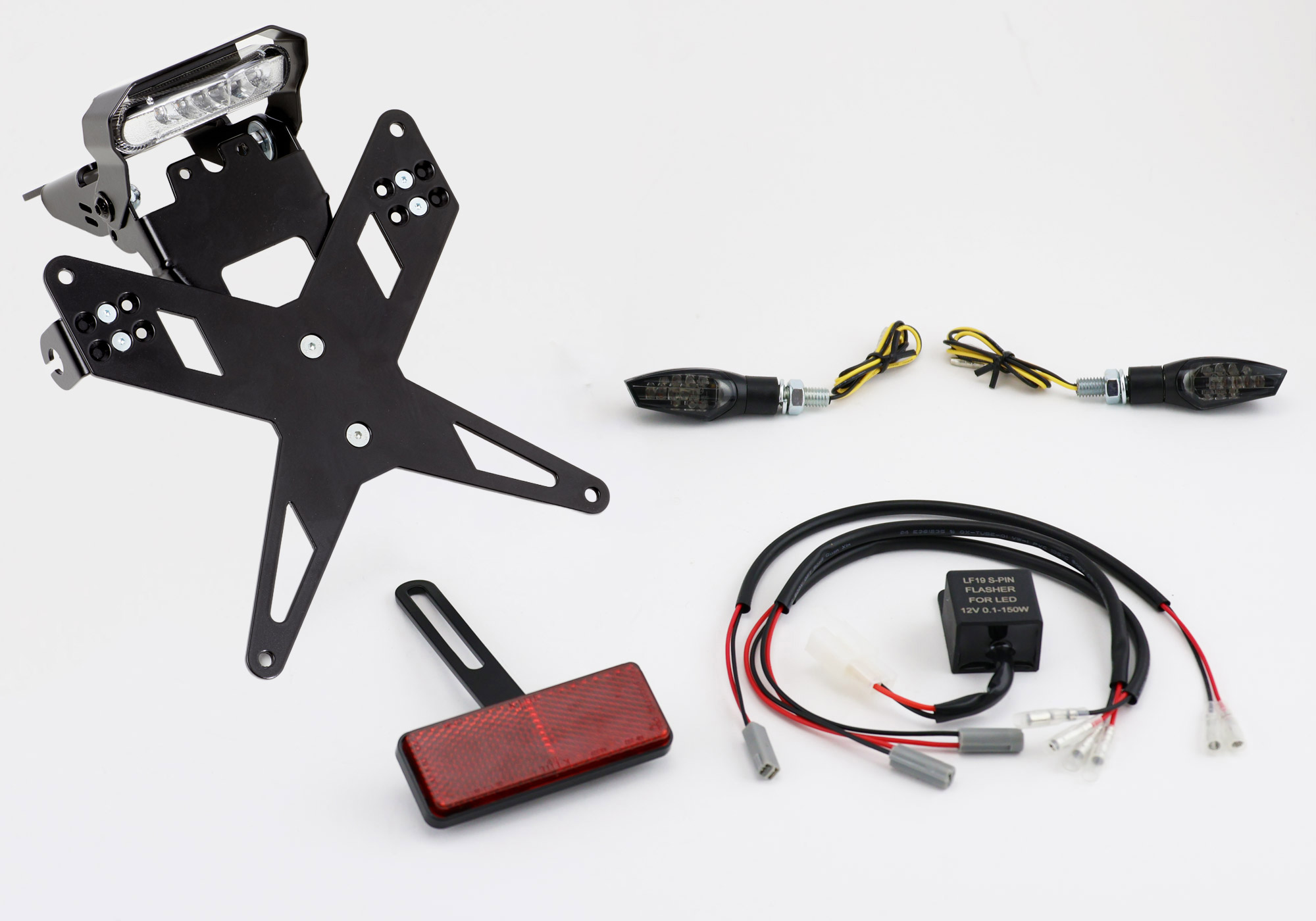PROTECH-registreringsskylthållare plug and play komplett set med 2 LED-indikatorer, rostfritt stål/aluminium pulverlackerat svart Figur 1