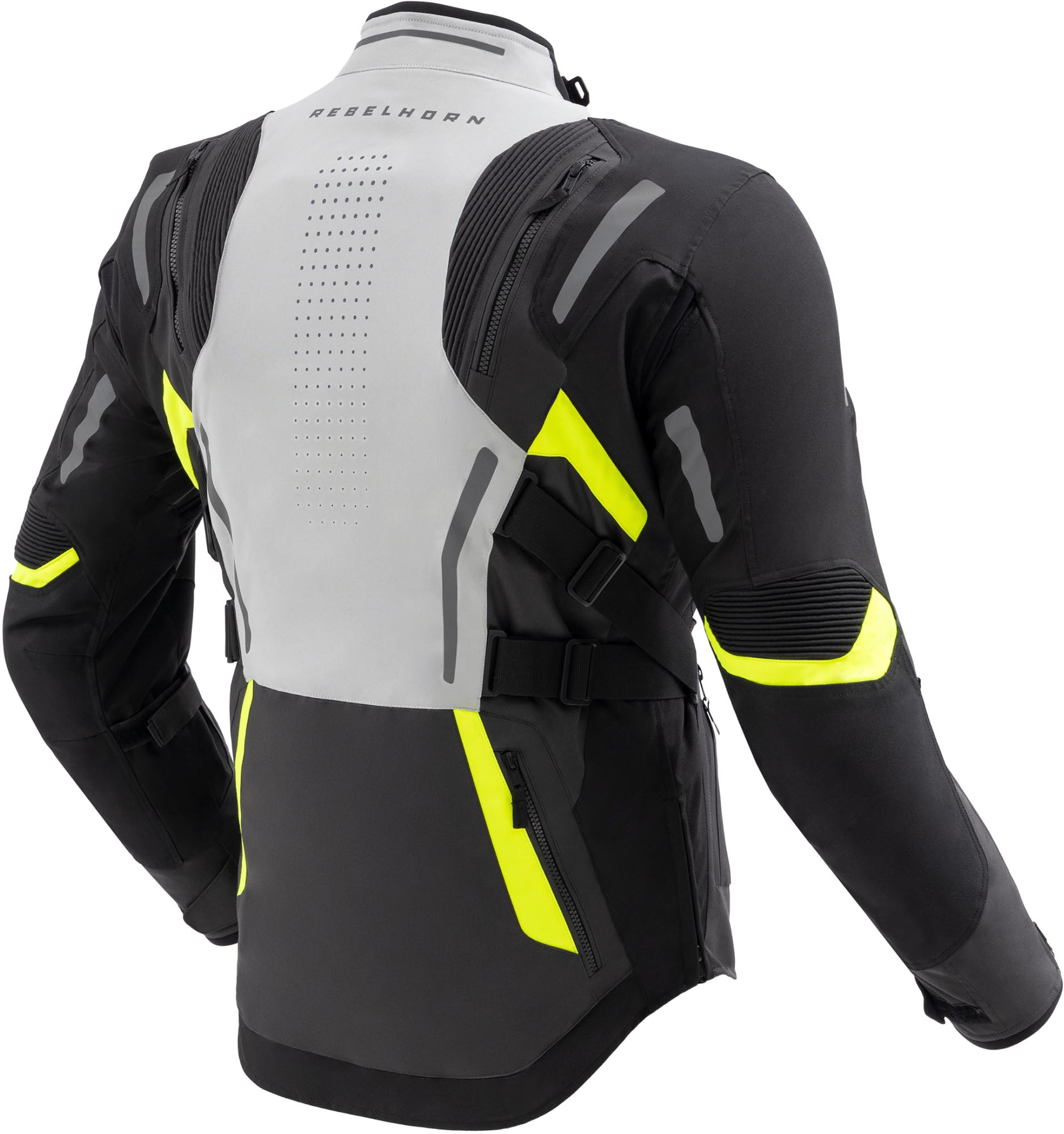 Rebelhorn Hiker 4 waterproof Motorcycle Textile Jacket black/grey/yellow S Figure 2