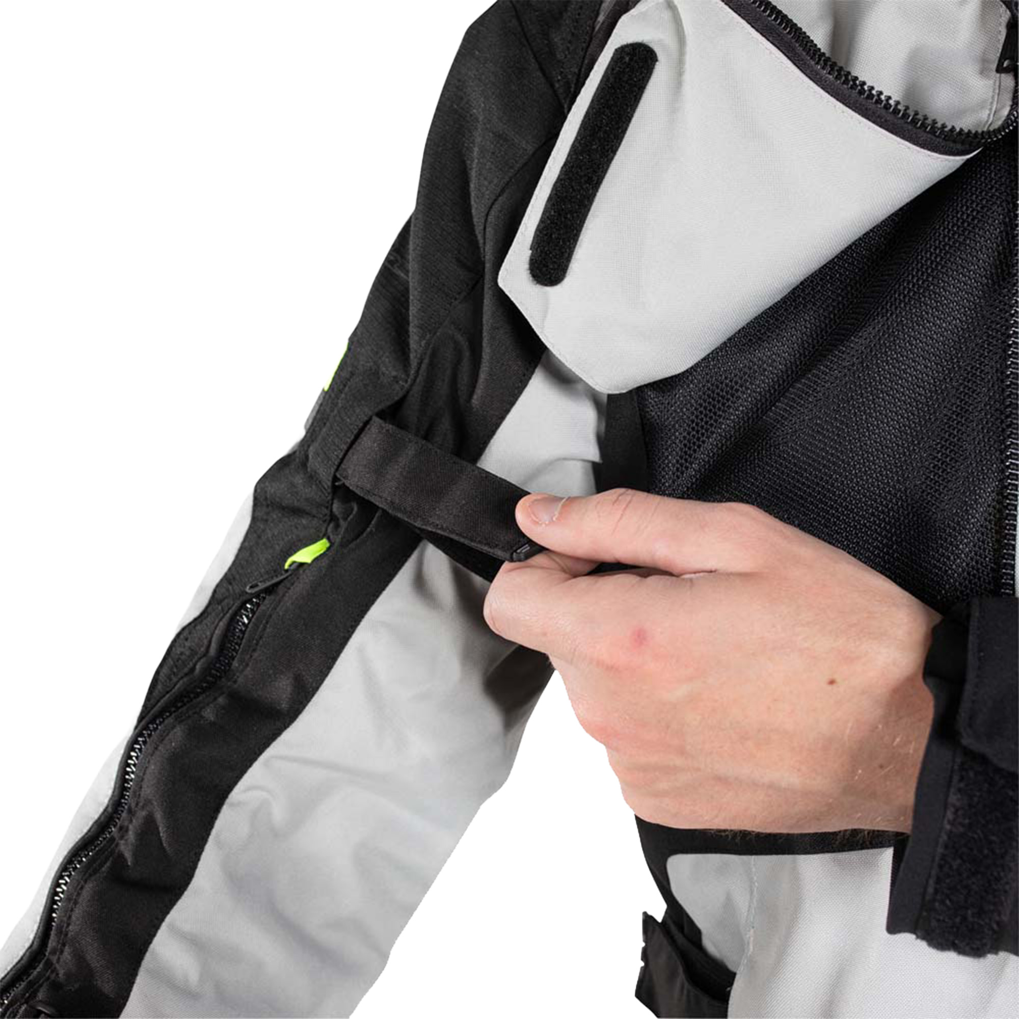 Rusty Stitches Cliff Veste textile imperméable à l’eau pour moto Gris clair/Noir M Figure 4