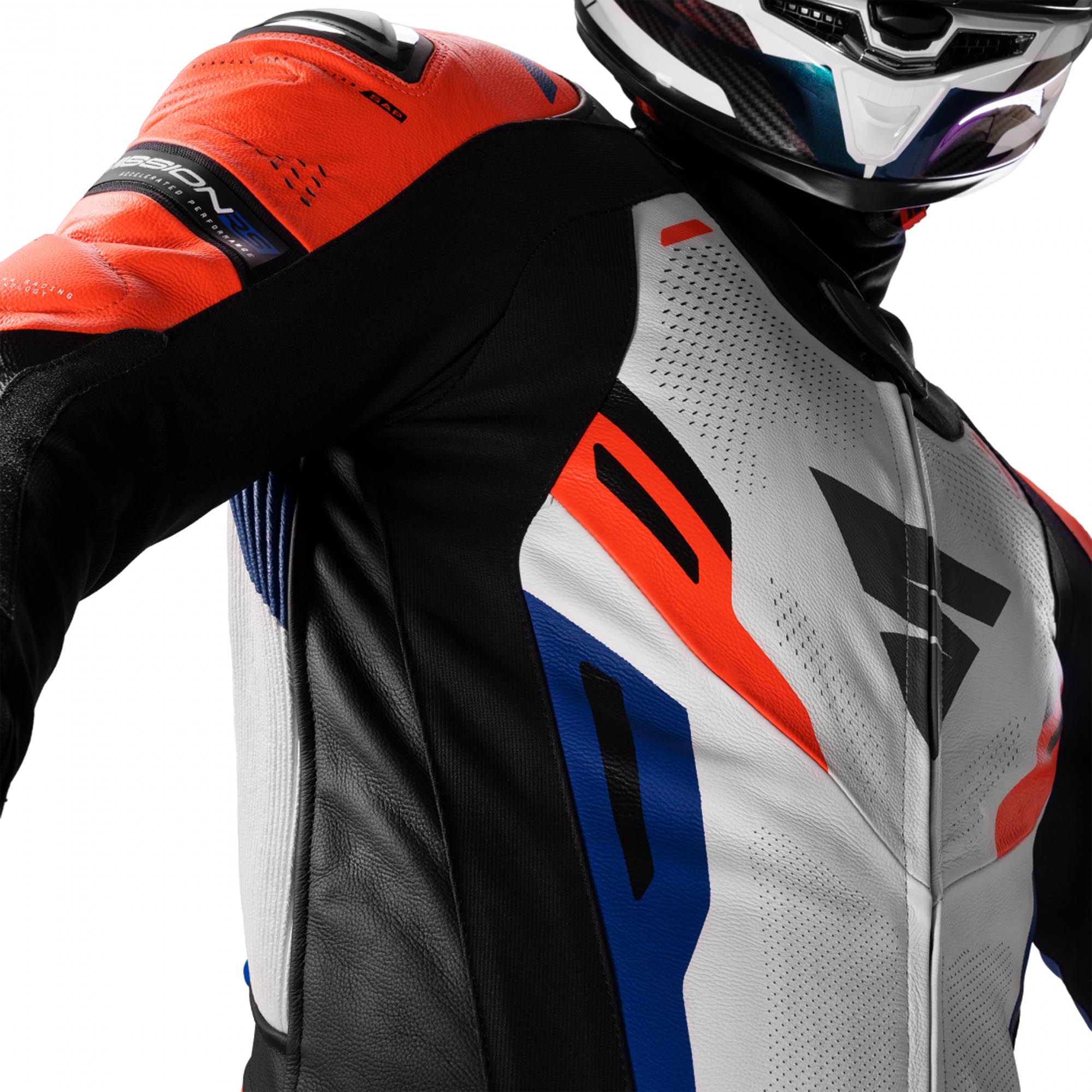 SHIMA Mission RS One Piece Motorcycle Leather Suit blue/white/red 50 Figure 7