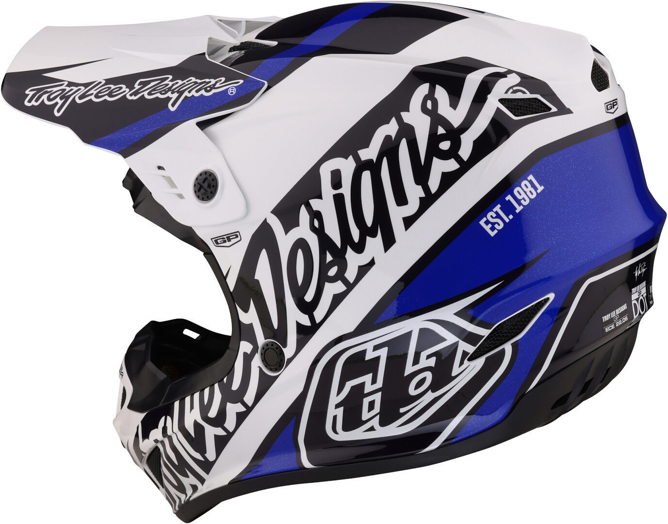 Troy Lee Designs GP Slice Cască de motocross Negru/Alb/Albastru XS (54/55) Figura 6