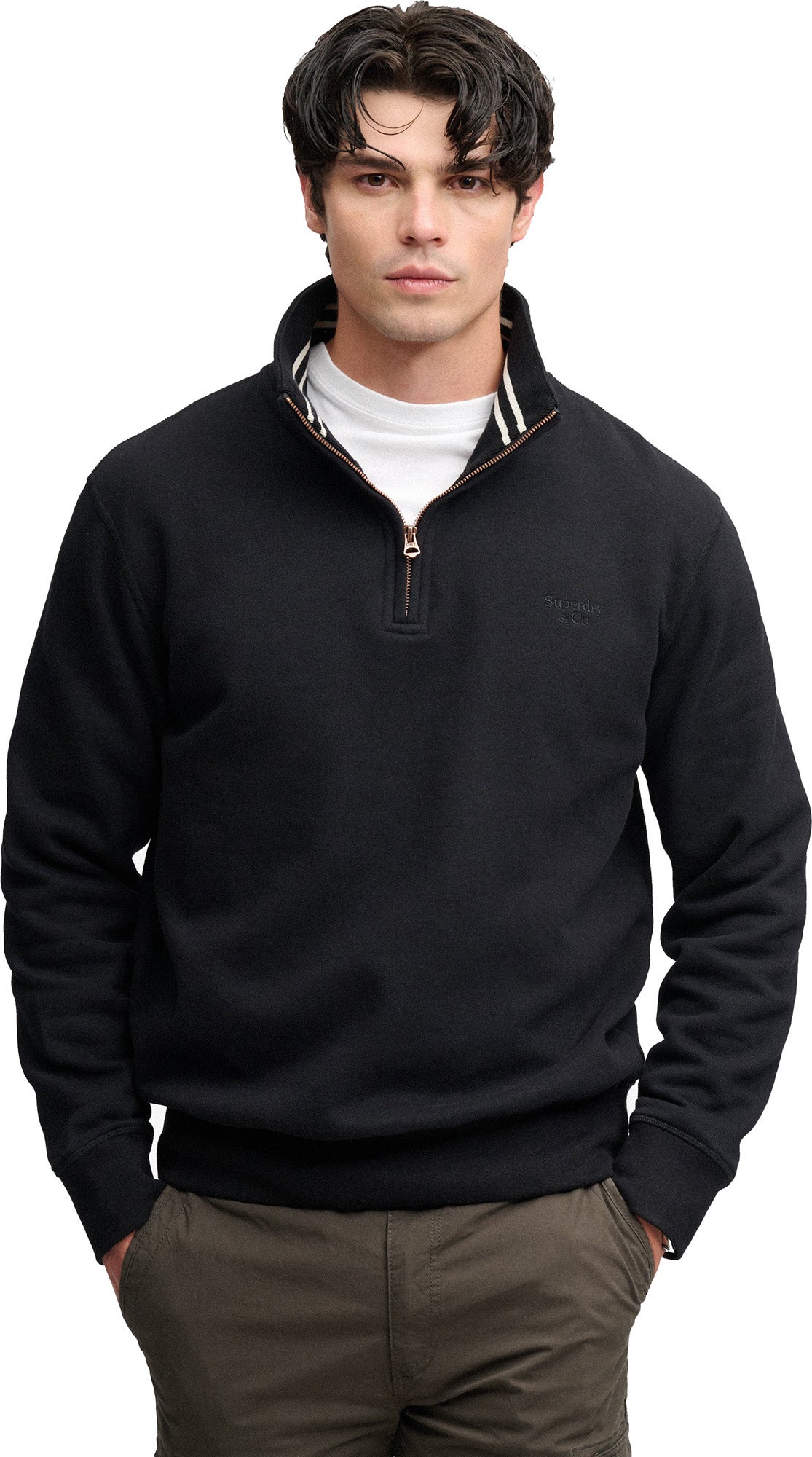 Superdry & Co Essential Serif Logo Half-Zip Sweatshirt schwarz XL Abbildung 5