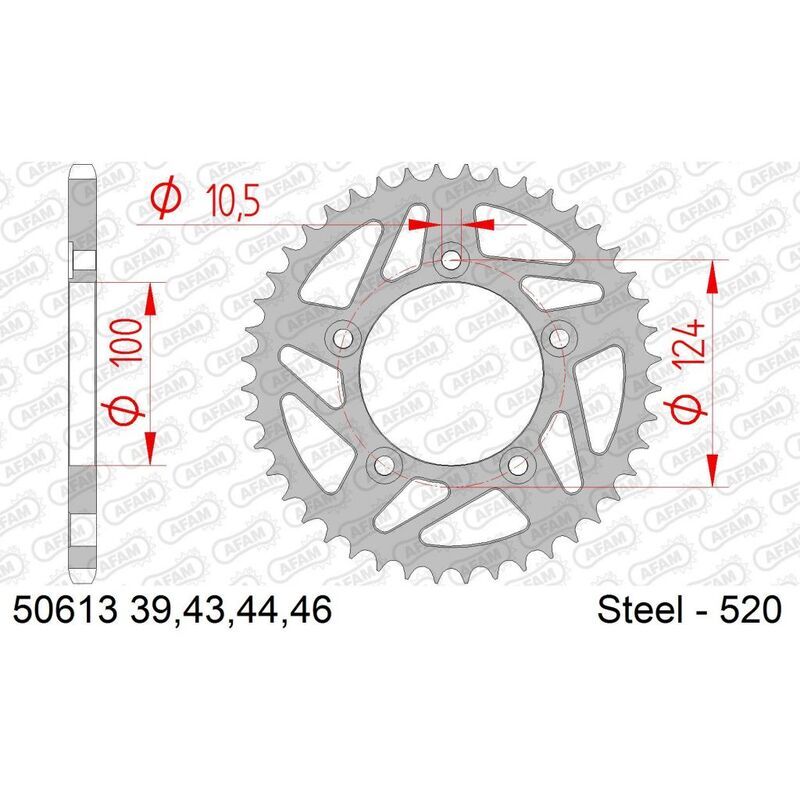 AFAM Chain Kit 520XHR2 15/43 Super-Reinforced - Standard Rear Sprocket Figure 4