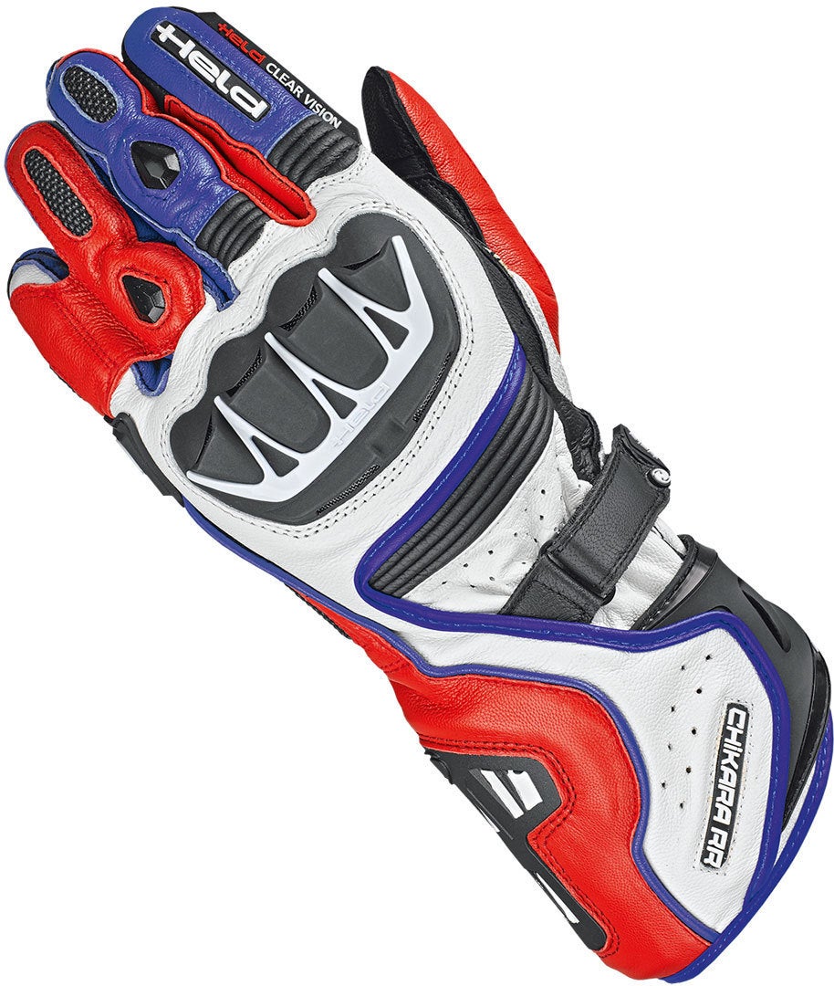 Held Chikara RR perforated Motorcycle Gloves white/red/blue 9 Figure 1