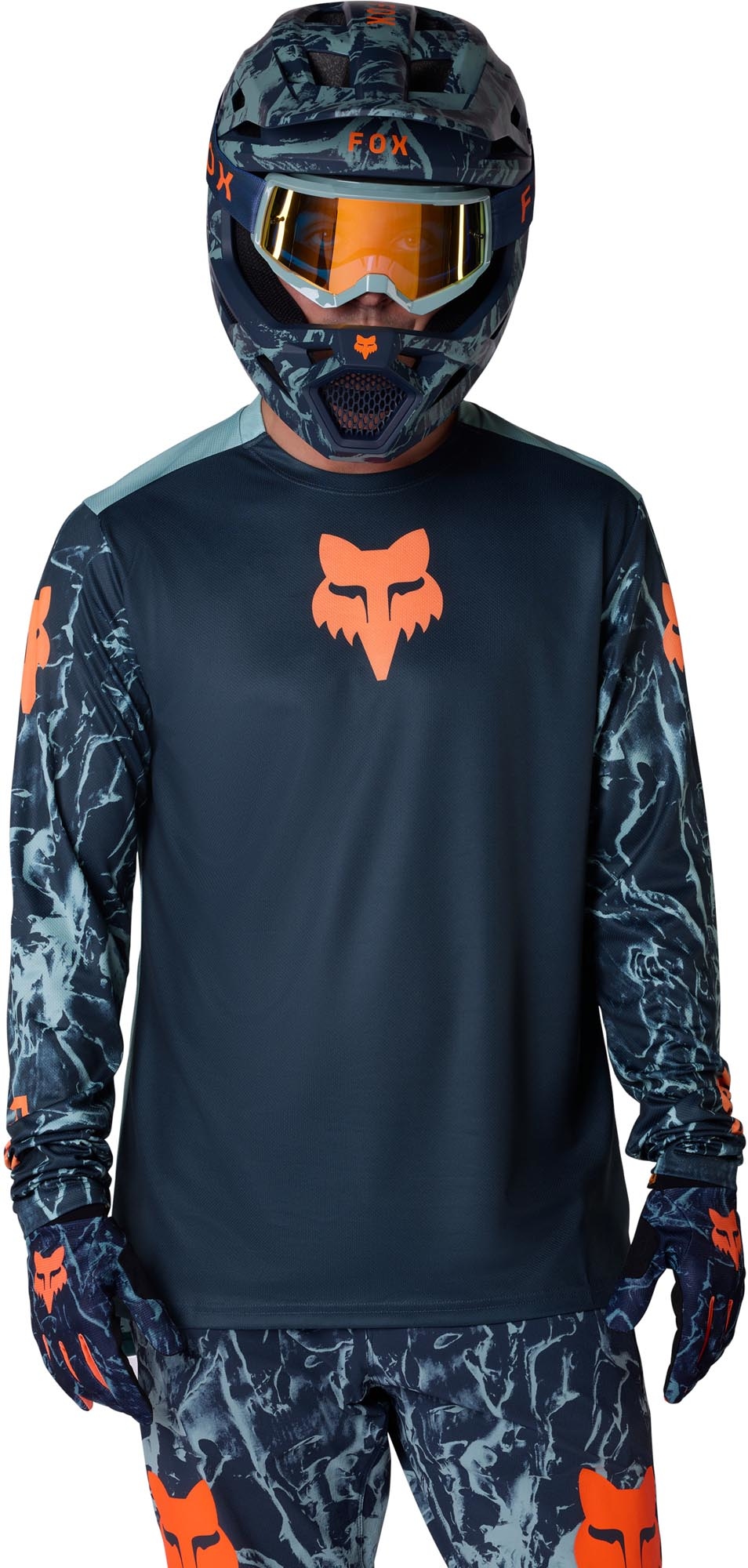 FOX Ranger LS Image Print Maillot vélo jeunesse bleu YM Figure 3