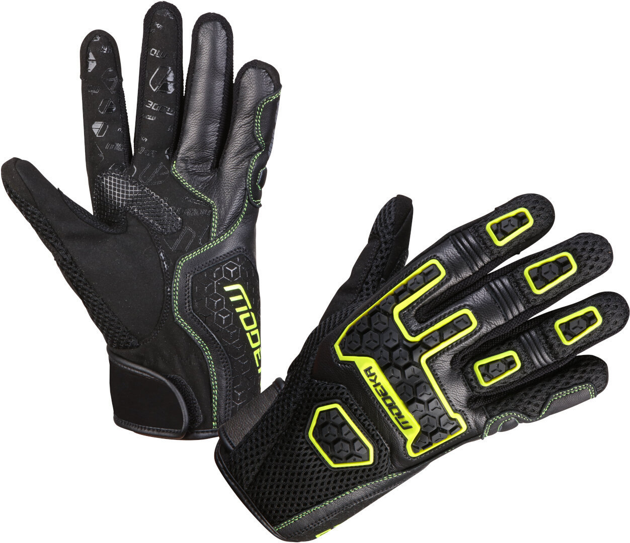 Modeka Dracon Motorrad Handschuhe schwarz/gelb 11 Abbildung 1