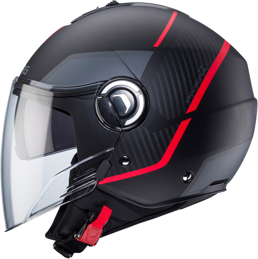 Caberg Riviera V4 X Geo Jet hjälm Svart matt/röd XXL (63/64) Figur 3