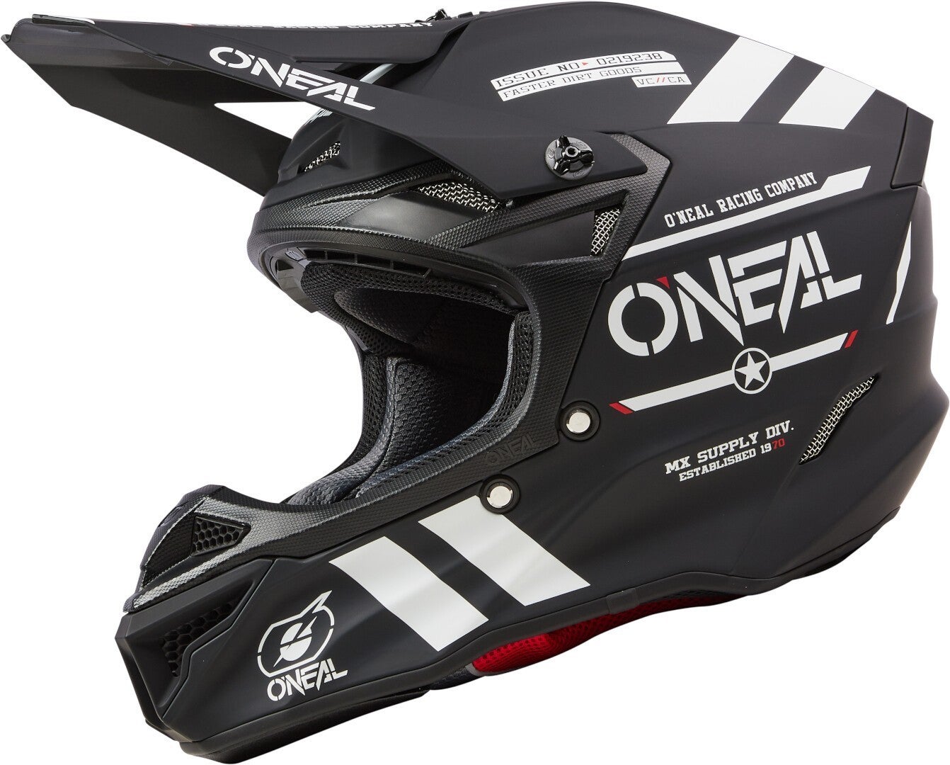 Oneal 5SRS Polyacrylite Warhawk Casco da motocross Bianco opaco/nero M Figura 1