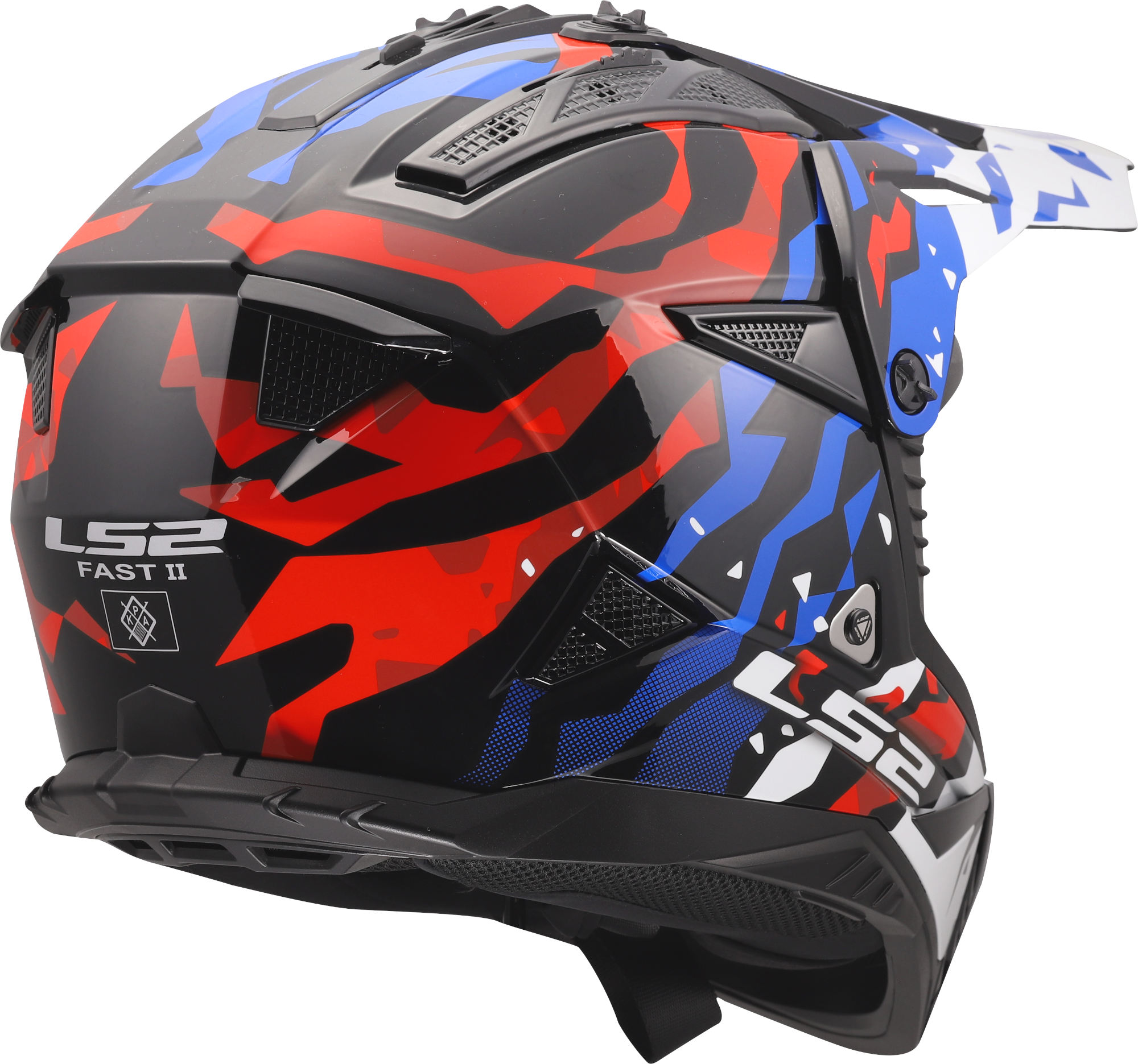 LS2 MX708 Fast II Grotesk Motocross-kypärä valkoinen/sininen/punainen L (59/60) Kuva 5