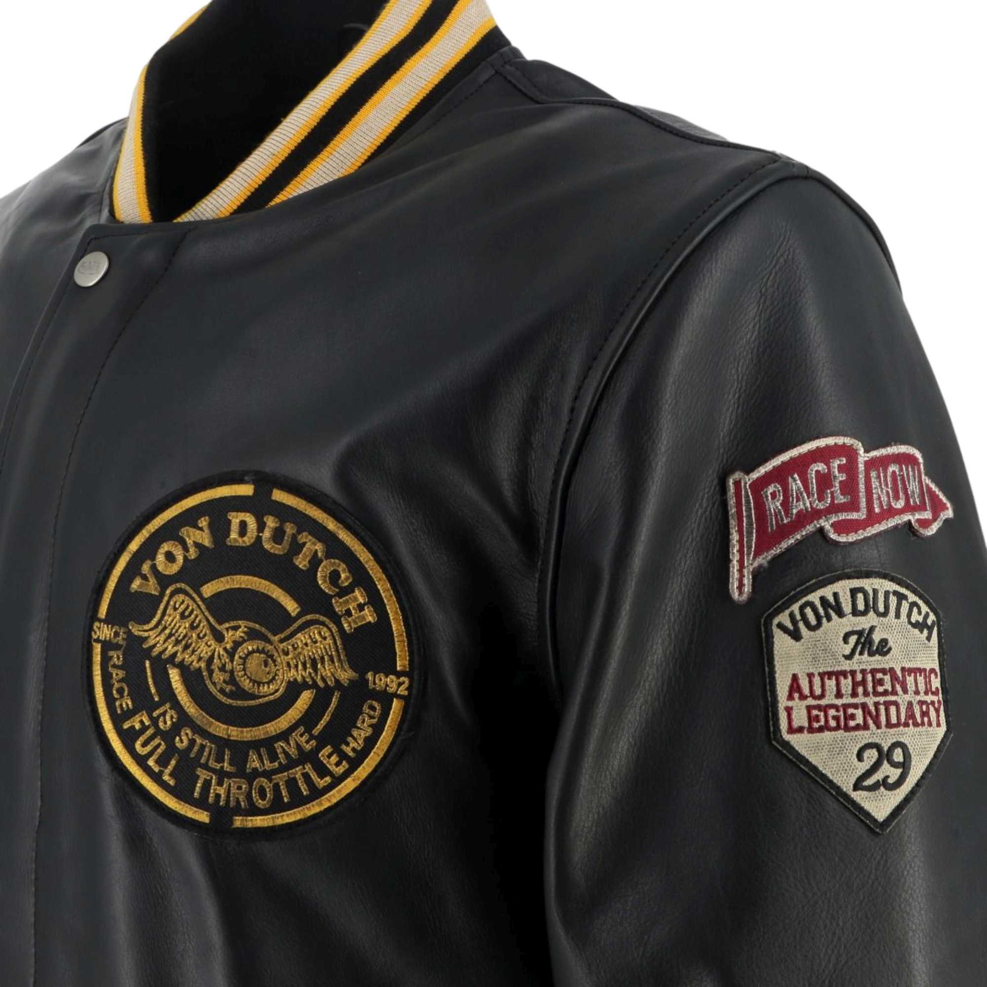 Von Dutch X Helstons Collegian Motorrad Lederjacke M Abbildung 6