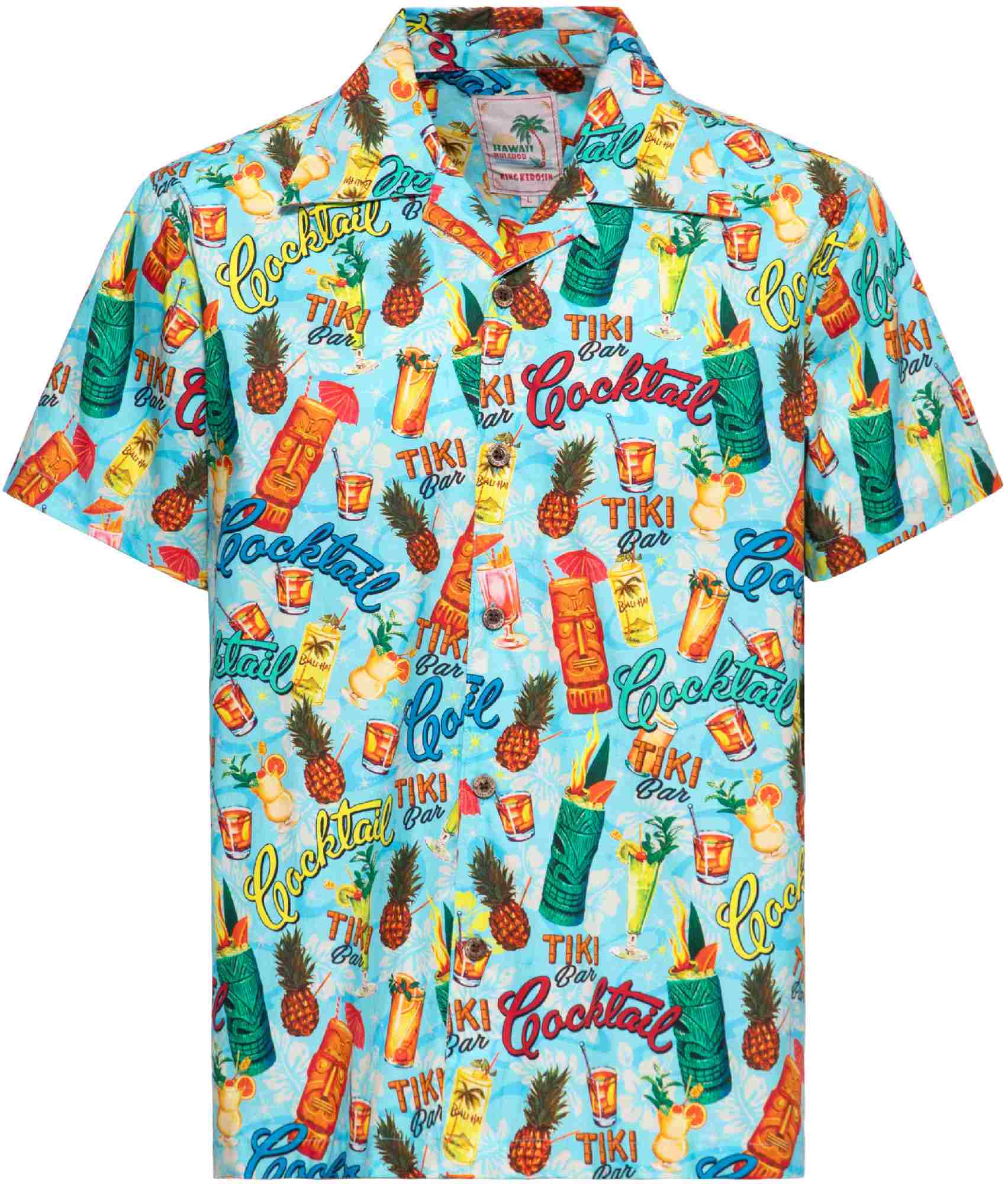 King Kerosin Tiki Cocktails Camicia a maniche corte blu/multi M Figura 1