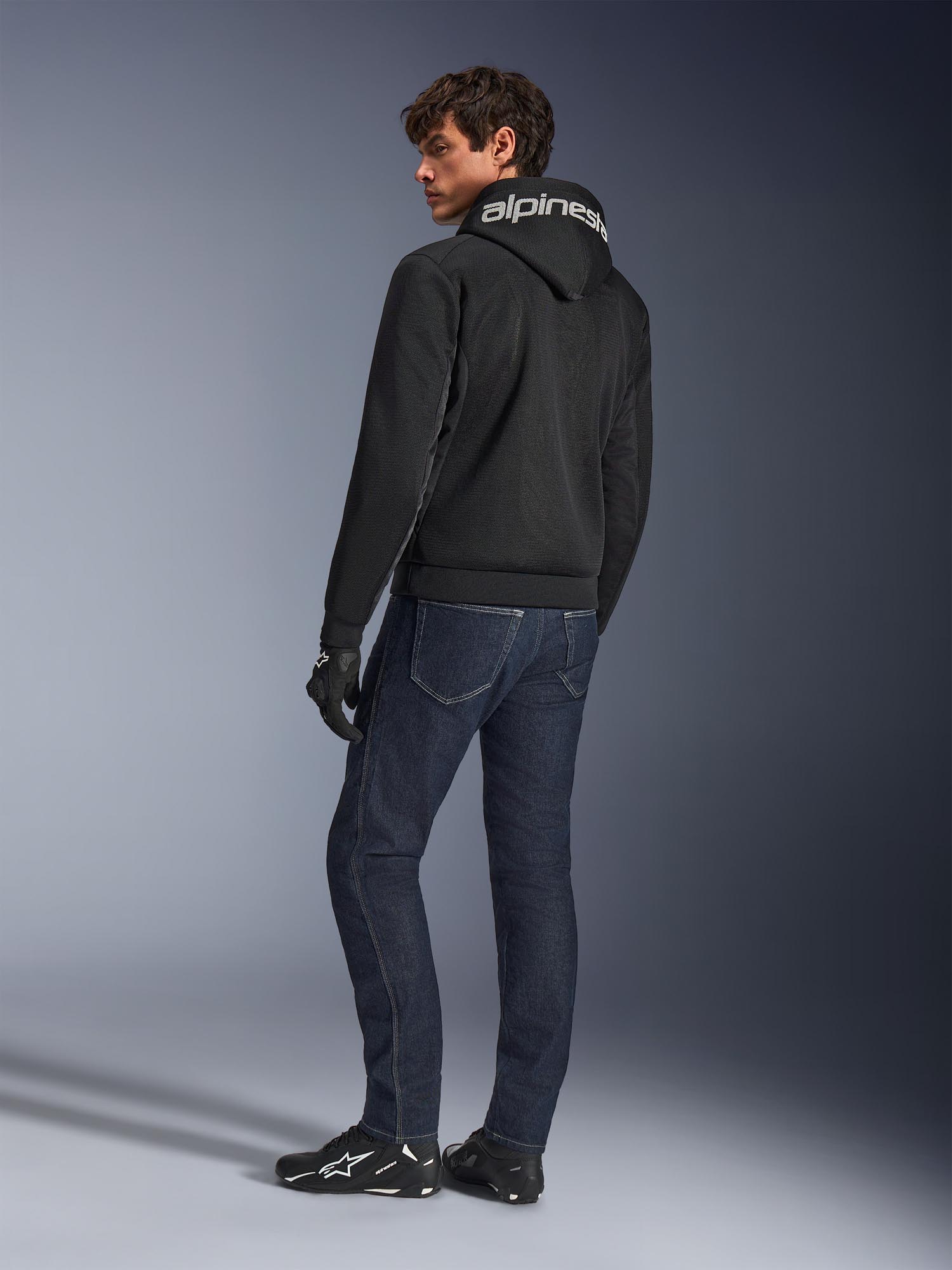 Side view of Alpinestars Chrome Superairflow Motorcycle Zip Hoodie