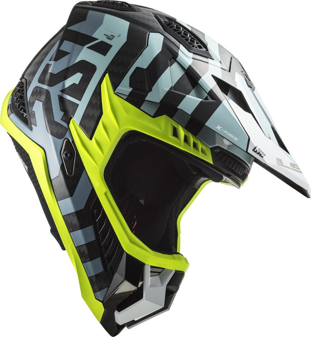 LS2 MX703 X-Force Barrier Carbon Casco Motocross nero/blu S (55/56) Figura 6