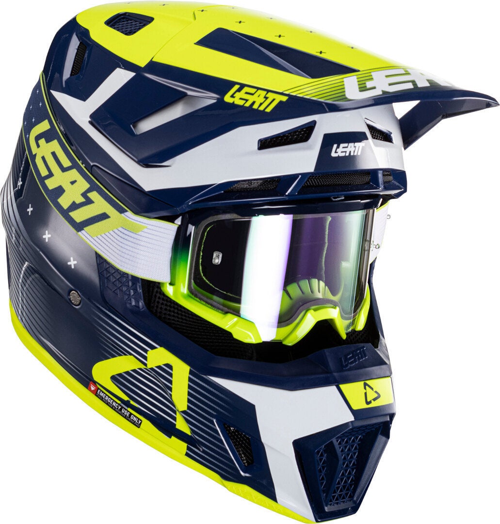 Leatt 7.5 V24 Stripes Capacete de Motocross com Óculos azul/verde M (57/58) Figura 1