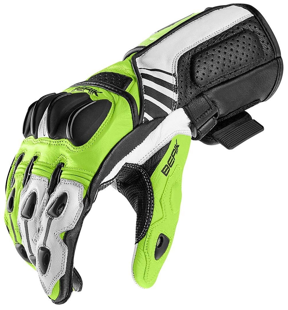 Berik Track Motorcykelhandsker sort/hvid/neongul XL Figur 3